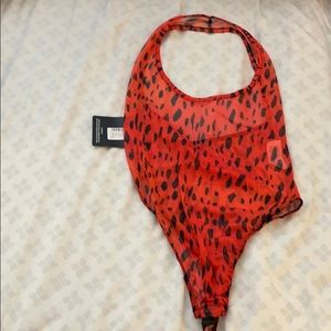 Leopard print body suit size small